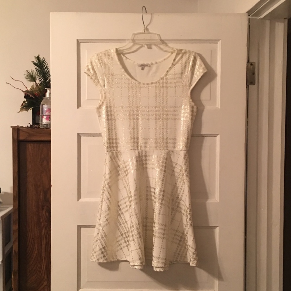 Charlotte Russe White and gold dress
